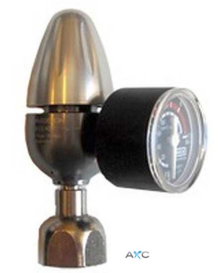 Pressure regulator with low pressure gauge for refillable cylinders